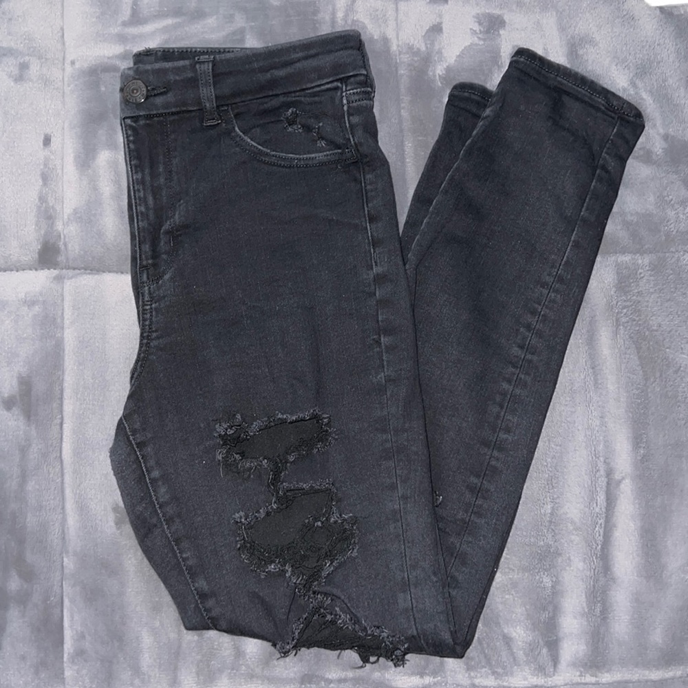 American Eagle Black Ripped Jeans